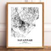 Eleville Unframed Savannah Georgia City View Abstract Road Modern Map Art Print Poster Wall Office Home Decor Minimalist Line Art Hometown wgn546 - Image 2