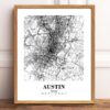 Eleville Unframed Austin Texas City View Abstract Road Modern Map Art Print Poster Wall Office Home Decor Minimalist Line Art Hometown wgn547 - Image 2