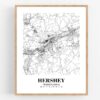Eleville Unframed Hershey Pennsylvania City View Abstract Road Modern Map Art Print Poster Wall Office Home Decor Minimalist Line Art Hometown wgn549 - Image 4