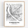 Eleville Unframed Harrisburg Pennsylvania City View Abstract Road Modern Map Art Print Poster Wall Office Home Decor Minimalist Line Art Hometown wgn550 - Image 4