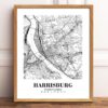 Eleville Unframed Harrisburg Pennsylvania City View Abstract Road Modern Map Art Print Poster Wall Office Home Decor Minimalist Line Art Hometown wgn550 - Image 2