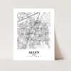 Eleville Unframed Allen Texas City View Abstract Modern Map Art Print Poster Wall Office Home Decor Line Art wgn561 - Image 3