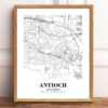 Eleville Unframed Antioch California City View Abstract Modern Map Art Print Poster Wall Office Home Decor Line Art wgn564 - Image 2