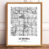 Eleville Unframed Aurora Colorado City View Abstract Modern Map Art Print Poster Wall Office Home Decor Line Art wgn567 - Image 2