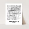 Eleville Unframed Bakersfield California City View Abstract Modern Map Art Print Poster Wall Office Home Decor Line Art wgn569 - Image 3