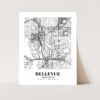 Eleville Unframed Bellevue Washington City View Abstract Modern Map Art Print Poster Wall Office Home Decor Line Art wgn571 - Image 3