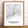 Eleville Unframed Bridgeport Connecticut City View Abstract Modern Map Art Print Poster Wall Office Home Decor Line Art wgn574 - Image 2