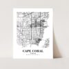 Eleville Unframed Cape Coral Florida City View Abstract Modern Map Art Print Poster Wall Office Home Decor Line Art wgn580 - Image 3