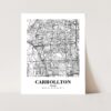 Eleville Unframed Carrollton Texas City View Abstract Modern Map Art Print Poster Wall Office Home Decor Line Art wgn582 - Image 3