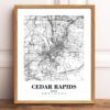 Eleville Unframed Cedar Rapids Iowa City View Abstract Modern Map Art Print Poster Wall Office Home Decor Line Art wgn584 - Image 2