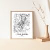 Eleville Unframed Cedar Rapids Iowa City View Abstract Modern Map Art Print Poster Wall Office Home Decor Line Art wgn584 - Image 5