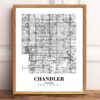 Eleville Unframed Chandler Arizona City View Abstract Modern Map Art Print Poster Wall Office Home Decor Line Art wgn586 - Image 2