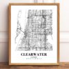 Eleville Unframed Clearwater Florida City View Abstract Modern Map Art Print Poster Wall Office Home Decor Line Art wgn589 - Image 2
