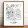 Eleville Unframed Concord California City View Abstract Modern Map Art Print Poster Wall Office Home Decor Line Art wgn593 - Image 2