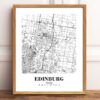 Eleville Unframed Edinburg Texas City View Abstract Modern Map Art Print Poster Wall Office Home Decor Line Art wgn603 - Image 2