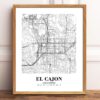 Eleville Unframed El Cajon California City View Abstract Modern Map Art Print Poster Wall Office Home Decor Line Art wgn605 - Image 2