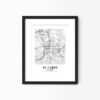Eleville Unframed El Cajon California City View Abstract Modern Map Art Print Poster Wall Office Home Decor Line Art wgn605 - Image 4
