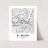 Eleville Unframed El Monte California City View Abstract Modern Map Art Print Poster Wall Office Home Decor Line Art wgn606 - Image 3