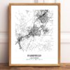 Eleville Unframed Fairfield California City View Abstract Modern Map Art Print Poster Wall Office Home Decor Line Art wgn613 - Image 2