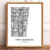 Eleville Unframed Fort Lauderdale Florida City View Abstract Modern Map Art Print Poster Wall Office Home Decor Line Art wgn617 - Image 2