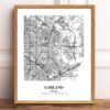Eleville Unframed Garland Texas City View Abstract Modern Map Art Print Poster Wall Office Home Decor Line Art wgn622 - Image 2
