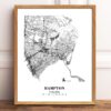 Eleville Unframed Hampton Virginia City View Abstract Modern Map Art Print Poster Wall Office Home Decor Line Art wgn630 - Image 2