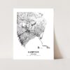 Eleville Unframed Hampton Virginia City View Abstract Modern Map Art Print Poster Wall Office Home Decor Line Art wgn630 - Image 3