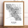 Eleville Unframed Hayward California City View Abstract Modern Map Art Print Poster Wall Office Home Decor Line Art wgn631 - Image 2
