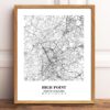 Eleville Unframed High Point North Carolina City View Abstract Modern Map Art Print Poster Wall Office Home Decor Line Art wgn634 - Image 2