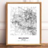 Eleville Unframed Hillsboro Oregon City View Abstract Modern Map Art Print Poster Wall Office Home Decor Line Art wgn635 - Image 2