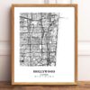 Eleville Unframed Hollywood Florida City View Abstract Modern Map Art Print Poster Wall Office Home Decor Line Art wgn636 - Image 2