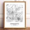 Eleville Unframed Independence Missouri City View Abstract Modern Map Art Print Poster Wall Office Home Decor Line Art wgn637 - Image 2