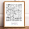 Eleville Unframed Inglewood California City View Abstract Modern Map Art Print Poster Wall Office Home Decor Line Art wgn638 - Image 2