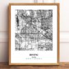 Eleville Unframed Irving Texas City View Abstract Modern Map Art Print Poster Wall Office Home Decor Line Art wgn640 - Image 2