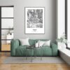 Eleville Unframed Irving Texas City View Abstract Modern Map Art Print Poster Wall Office Home Decor Line Art wgn640 - Image 7