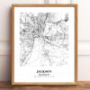Eleville Unframed Jackson Mississippi City View Abstract Modern Map Art Print Poster Wall Office Home Decor Line Art wgn641 - Image 2