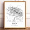 Eleville Unframed Killeen Texas City View Abstract Modern Map Art Print Poster Wall Office Home Decor Line Art wgn646 - Image 2