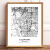 Eleville Unframed Lakewood Colorado City View Abstract Modern Map Art Print Poster Wall Office Home Decor Line Art wgn648 - Image 2