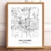 Eleville Unframed Lee's Summit Missouri City View Abstract Modern Map Art Print Poster Wall Office Home Decor Line Art wgn655 - Image 2