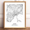 Eleville Unframed Lynn Massachusetts City View Abstract Modern Map Art Print Poster Wall Office Home Decor Line Art wgn658 - Image 2