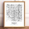 Eleville Unframed Meridian Idaho City View Abstract Modern Map Art Print Poster Wall Office Home Decor Line Art wgn663 - Image 2