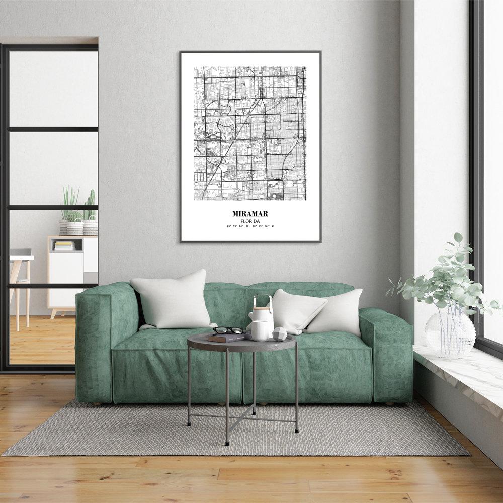 Eleville Unframed Miramar Florida City View Abstract Modern Map Art Print Poster Wall Office Home Decor Line Art wgn668 - Image 7
