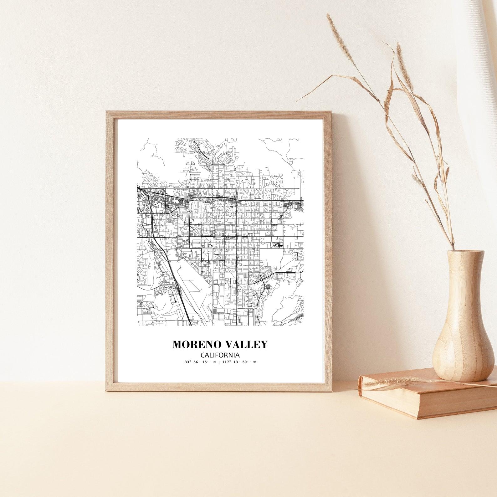 Eleville Unframed Moreno Valley California City View Abstract Modern Map Art Print Poster Wall Office Home Decor Line Art wgn672 - Image 5