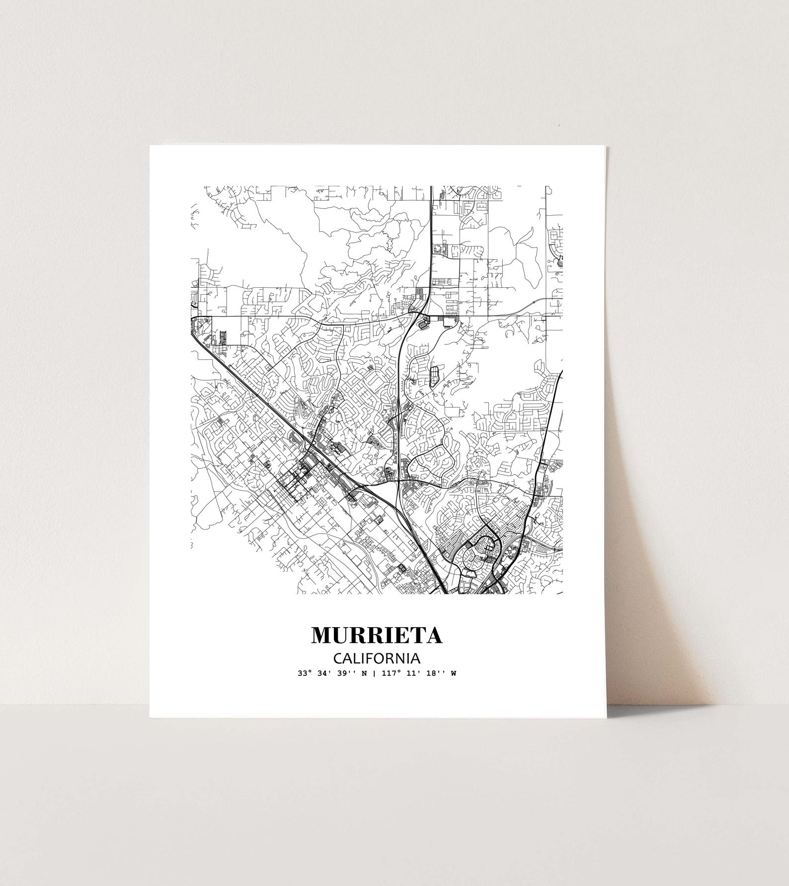 Eleville Unframed Murrieta California City View Abstract Modern Map Art Print Poster Wall Office Home Decor Line Art wgn673 - Image 3