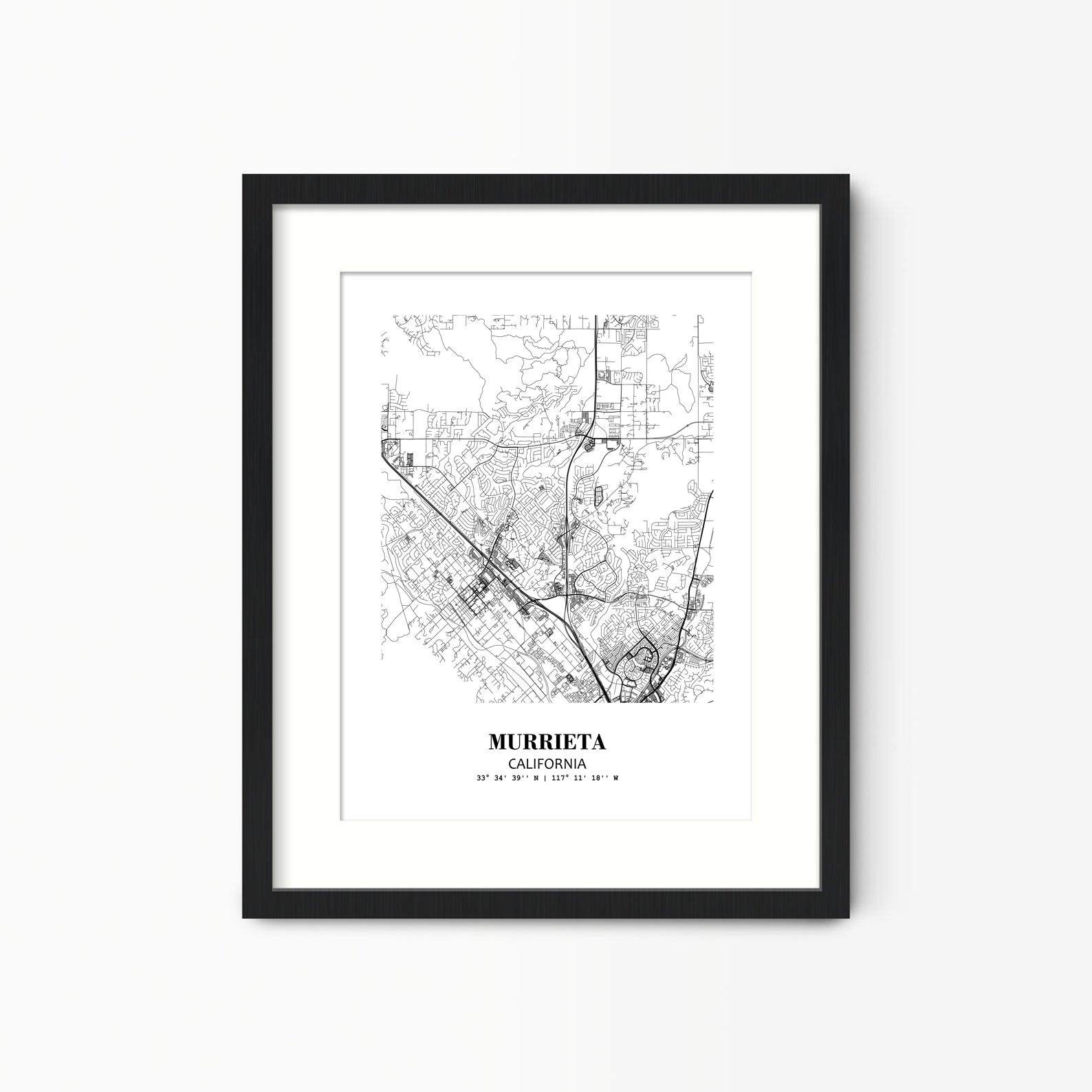 Eleville Unframed Murrieta California City View Abstract Modern Map Art Print Poster Wall Office Home Decor Line Art wgn673 - Image 4