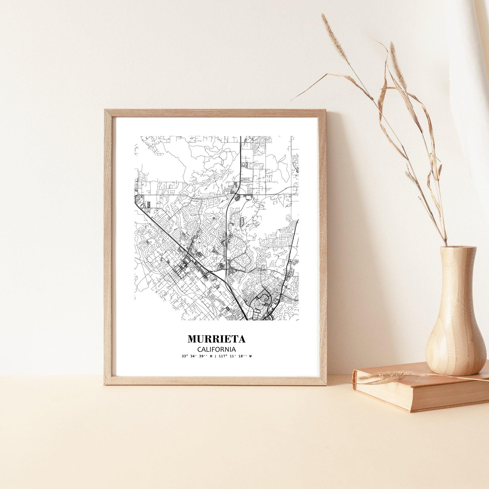 Eleville Unframed Murrieta California City View Abstract Modern Map Art Print Poster Wall Office Home Decor Line Art wgn673 - Image 5