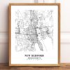 Eleville Unframed New Bedford Massachusetts City View Abstract Modern Map Art Print Poster Wall Office Home Decor Line Art wgn676 - Image 2