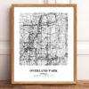 Eleville Unframed Overland Park Kansas City View Abstract Modern Map Art Print Poster Wall Office Home Decor Line Art wgn685 - Image 2