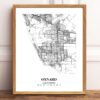 Eleville Unframed Oxnard California City View Abstract Modern Map Art Print Poster Wall Office Home Decor Line Art wgn686 - Image 2