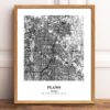 Eleville Unframed Plano Texas City View Abstract Modern Map Art Print Poster Wall Office Home Decor Line Art wgn694 - Image 2